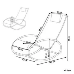 Beliani Tuinligstoel CAMPO - Blauw Staal, Textiel -Beroemde Tuinmeubel Winkel 0dfbfce0b5ca4914a4fa348c43b4fdef