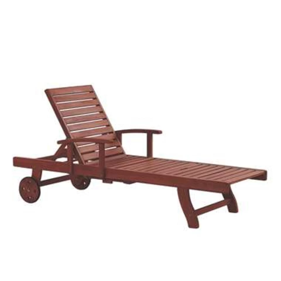 Beliani Tuinligstoel TOSCANA - Donkere Houtkleur Acaciahout 3 Beliani Tuinligstoel TOSCANA - Donkere Houtkleur Acaciahout