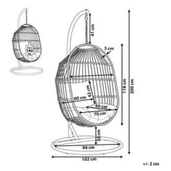 Beliani Hangstoel ALBA - Beige Pe Rotan -Beroemde Tuinmeubel Winkel 1000000696 0101