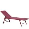 Beliani Tuinligstoel PORTOFINO - Rood Aluminium, Textiel -Beroemde Tuinmeubel Winkel 1000003155