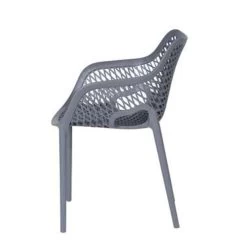 Garden Impressions Air XL Kunststof Tuinstoel Donker Grijs - 4 Stuks -Beroemde Tuinmeubel Winkel 1000003874 0103