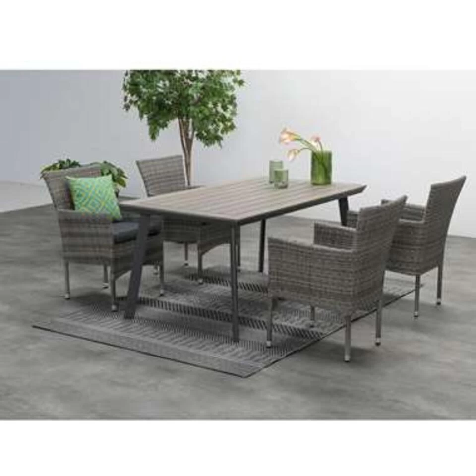 Garden Impressions Penedo Tuintafel 160x90 Cm - Zwart 5 Garden Impressions Penedo Tuintafel 160x90 Cm - Zwart - Afbeelding 3