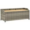 VidaXL Tuinopbergbank 120 Cm Poly Rattan Grijs -Beroemde Tuinmeubel Winkel 1000004823
