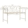 VidaXL Tuinbank 132 Cm Metaal Antiekwit -Beroemde Tuinmeubel Winkel 1000004864