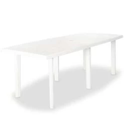 VidaXL Tuintafel 210x96x72 Cm Kunststof Wit