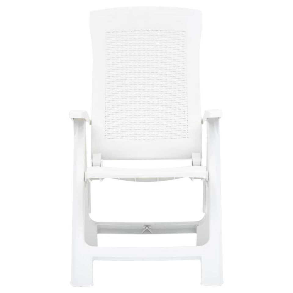 VidaXL Tuinstoelen 2 St Verstelbaar Kunststof Wit 5 VidaXL Tuinstoelen 2 St Verstelbaar Kunststof Wit - Afbeelding 3