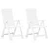 VidaXL Tuinstoelen 2 St Verstelbaar Kunststof Wit
