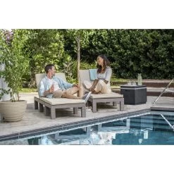 Allibert Daytona Deluxe Ligbed - 65x195x25,5 Cm -Cappuccino -Beroemde Tuinmeubel Winkel 1000031148 0102