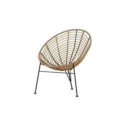 WOOOD Loungestoel Buiten Jane - PE/Metaal - Naturel - 88x72x81 -Beroemde Tuinmeubel Winkel 1000033692 0101