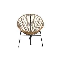 WOOOD Loungestoel Buiten Jane - PE/Metaal - Naturel - 88x72x81 -Beroemde Tuinmeubel Winkel 1000033692 0103