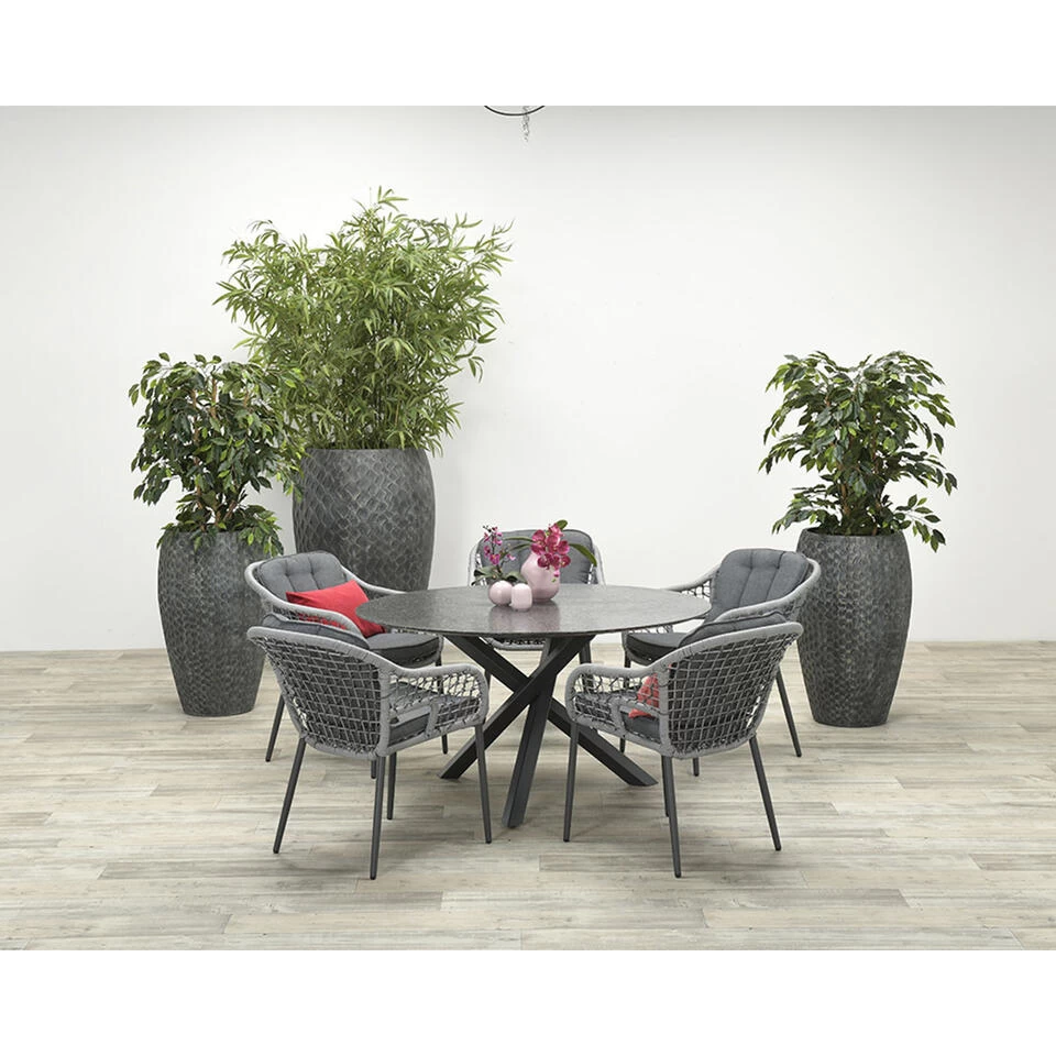 Studio 20 Gigi Tuintafel Ø140 Cm - Diamond Black 4 Studio 20 Gigi Tuintafel Ø140 Cm - Diamond Black - Afbeelding 2