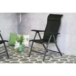 SenS-Line Sardinië Verstelbare Tuinstoel - Zwart -Beroemde Tuinmeubel Winkel 1000038284 0101