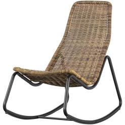 WOOOD Schommelstoel Buiten Tom - Rattan - Naturel - 97x51x95