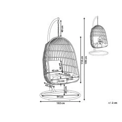 Beliani Hangstoel ALLERA - Wit Polyester -Beroemde Tuinmeubel Winkel 1000042134 0102