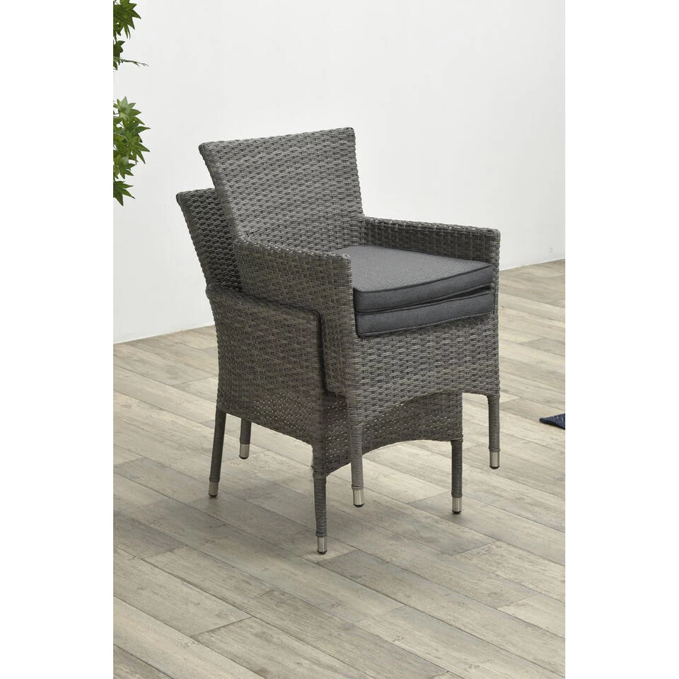 Garden Impressions Jerba Tuinstoel Grijs - 2 Stuks 4 Garden Impressions Jerba Tuinstoel Grijs - 2 Stuks - Afbeelding 2