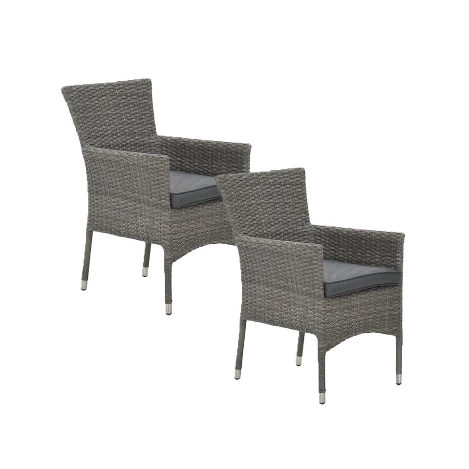 Garden Impressions Jerba Tuinstoel Grijs - 2 Stuks 3 Garden Impressions Jerba Tuinstoel Grijs - 2 Stuks