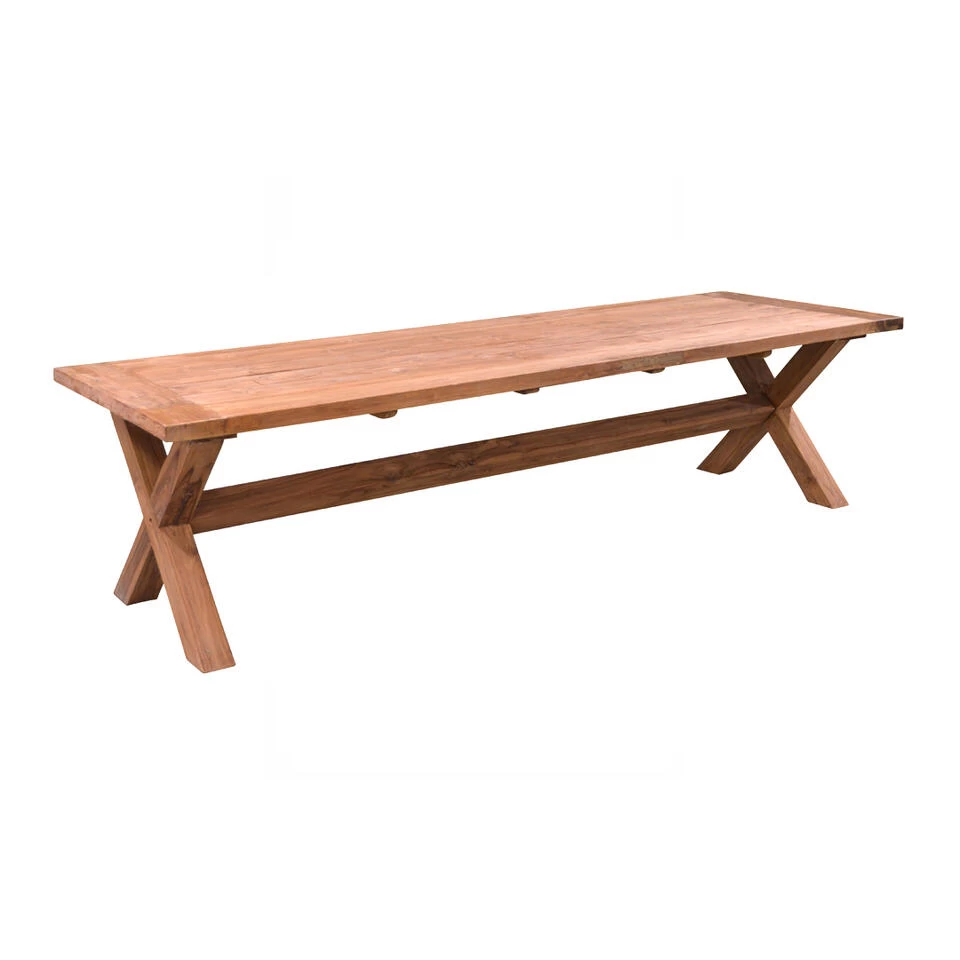 Livingfurn - Tuintafel Table Cross - 100x240x78 - Teakhout 3 Livingfurn - Tuintafel Table Cross - 100x240x78 - Teakhout