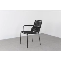 VDG Denver Rope Stapelbare Tuinstoel - Zwart -Beroemde Tuinmeubel Winkel 1000048025 0102