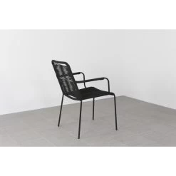 VDG Denver Rope Stapelbare Tuinstoel - Zwart -Beroemde Tuinmeubel Winkel 1000048025 0103