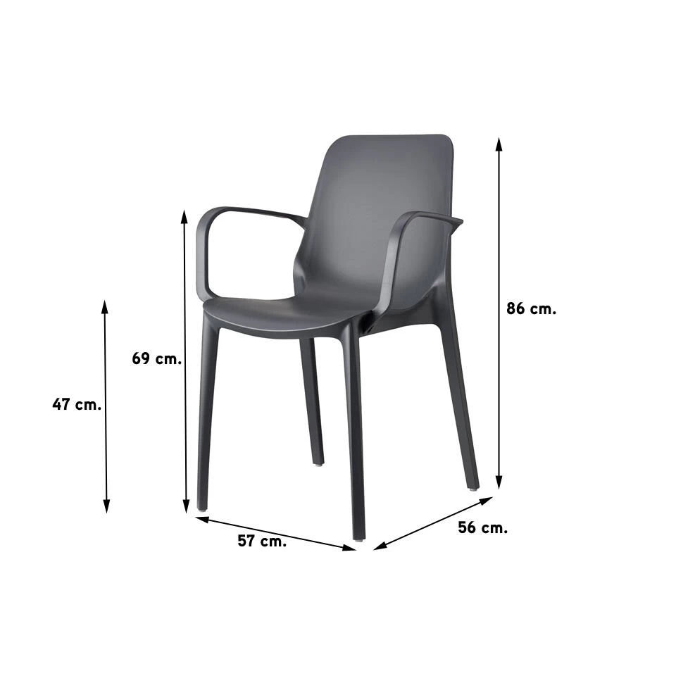 Scab Ginevra Armstoel - Antraciet 4 Scab Ginevra Armstoel - Antraciet - Afbeelding 2