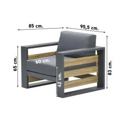 Garden Impressions Solo Lounge Fauteuil - Carbon Black/Mystic Grey -Beroemde Tuinmeubel Winkel 1000048695 0101