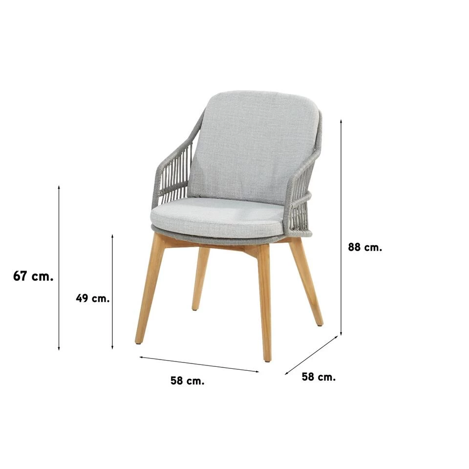 4-Seasons Sempre Tuinstoel - Teak/Silver Grey (1 St.) 4 4-Seasons Sempre Tuinstoel - Teak/Silver Grey (1 St.) - Afbeelding 2