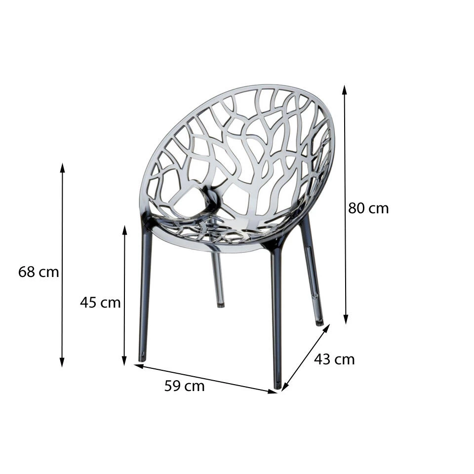 Siesta Crystal Stapelbare Stoel - Black Transparant 4 Siesta Crystal Stapelbare Stoel - Black Transparant - Afbeelding 2