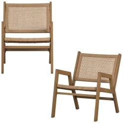WOOOD Pem Fauteuil Outdoor - Aluminium - Naturel - Set Van 2 -Beroemde Tuinmeubel Winkel 1000049292 0100