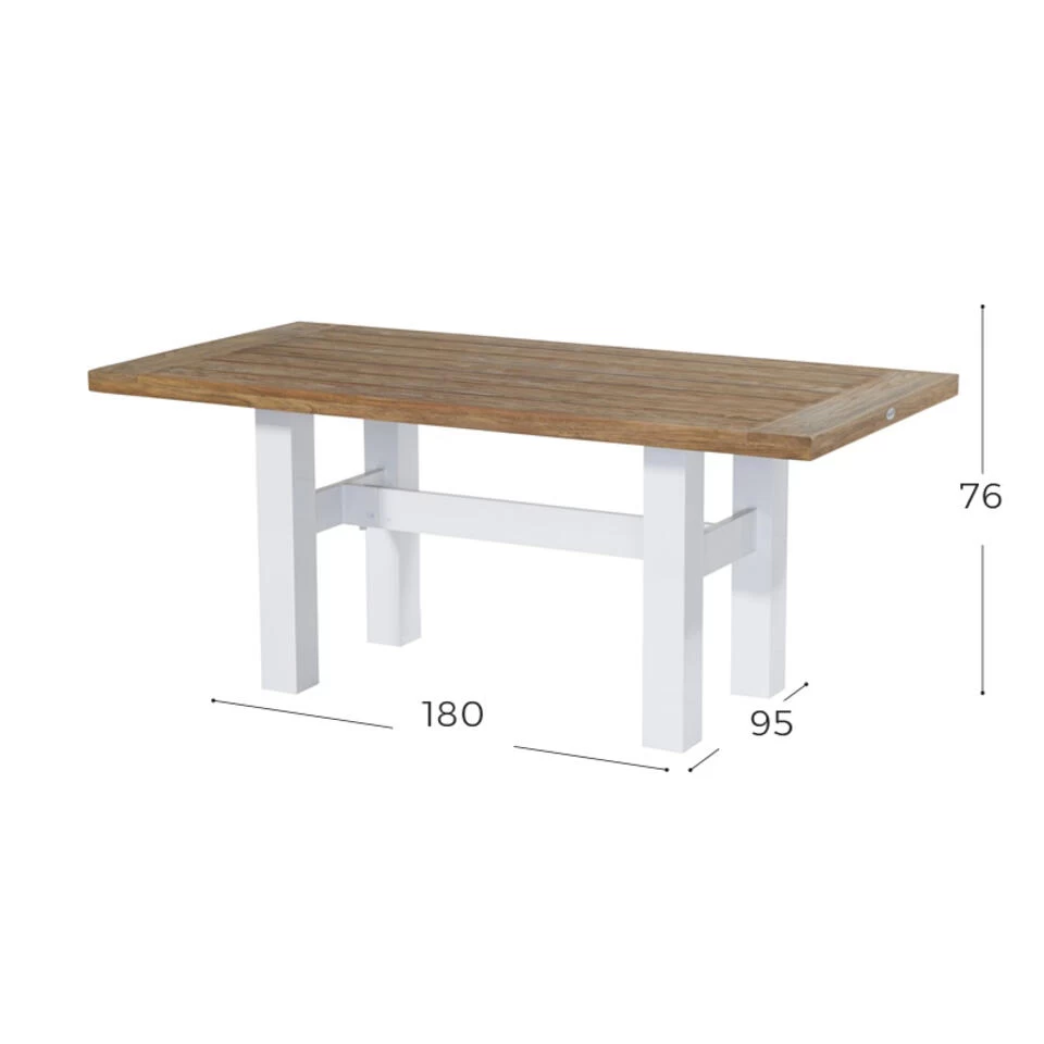 Hartman Yasmani Dining Tuintafel - 180x95 Cm. - White 4 Hartman Yasmani Dining Tuintafel - 180x95 Cm. - White - Afbeelding 2