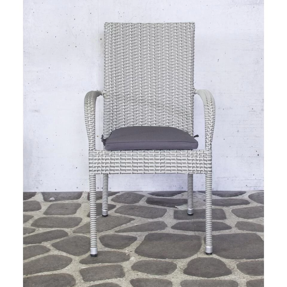 SenS-Line - Rhodos Stapelstoel Grey + Cushion - Grijs 4 SenS-Line - Rhodos Stapelstoel Grey + Cushion - Grijs - Afbeelding 2