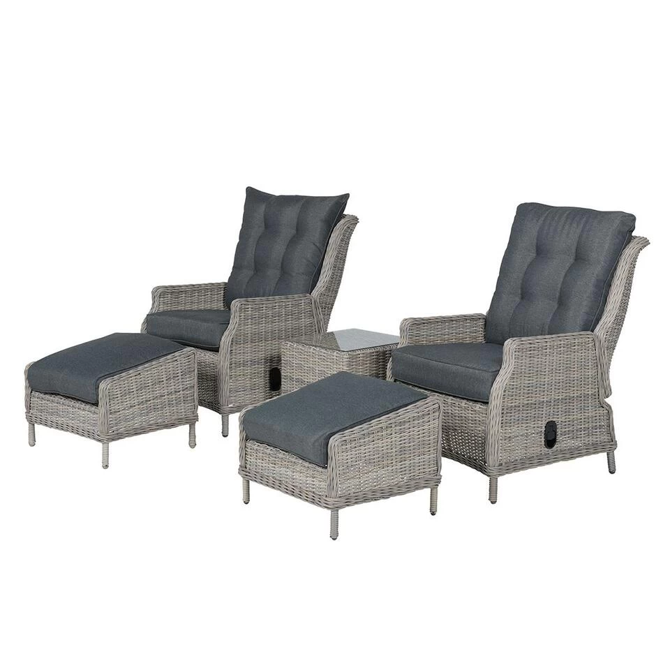 Garden Impressions Santa Rosa Tuinstoel + Voetenbank+bijzettafel 4 Garden Impressions Santa Rosa Tuinstoel + Voetenbank+bijzettafel - Afbeelding 2