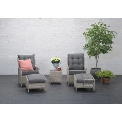 Garden Impressions Santa Rosa Tuinstoel + Voetenbank+bijzettafel 8 Garden Impressions Santa Rosa Tuinstoel + Voetenbank+bijzettafel -Beroemde Tuinmeubel Winkel 1000052349 0103