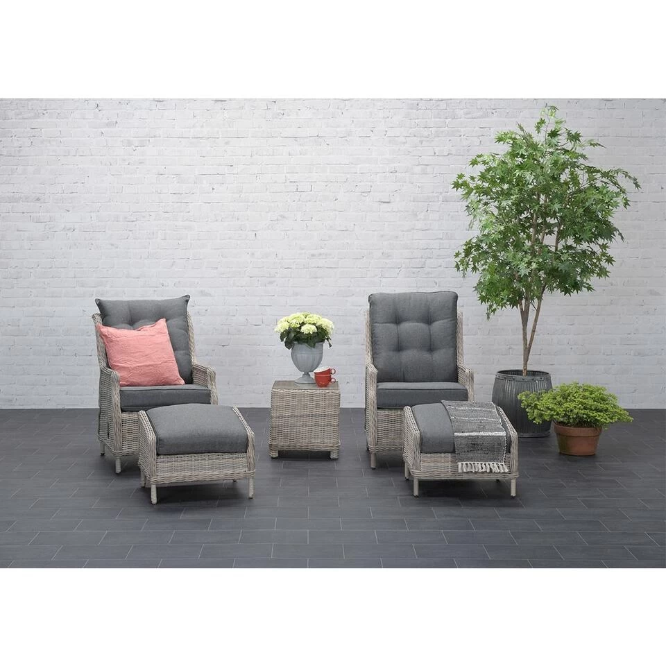 Garden Impressions Santa Rosa Tuinstoel + Voetenbank+bijzettafel 5 Garden Impressions Santa Rosa Tuinstoel + Voetenbank+bijzettafel - Afbeelding 3