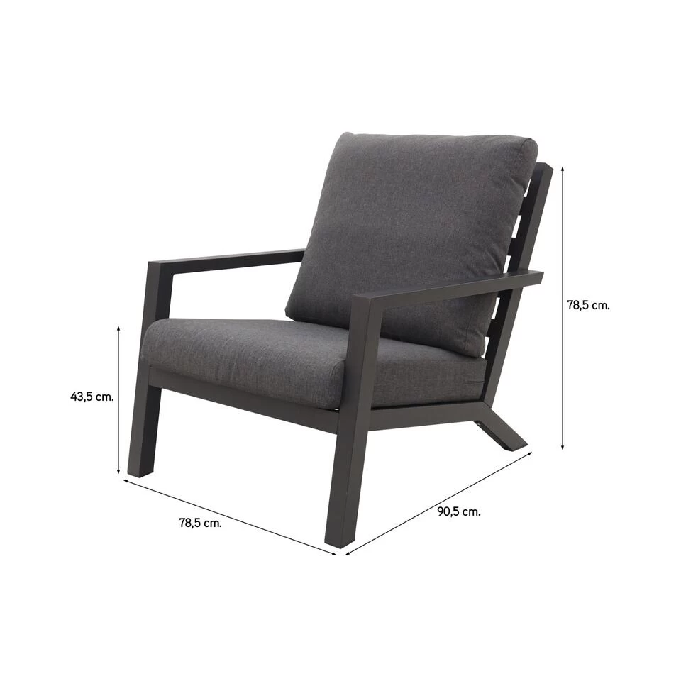 VDG Atlanta Loungestoel - Antraciet 4 VDG Atlanta Loungestoel - Antraciet - Afbeelding 2