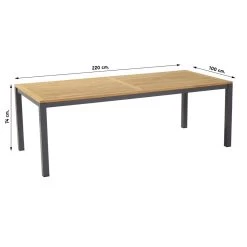 Hartman Sonata Tuintafel Teak – Antraciet 220 X 100 Cm -Beroemde Tuinmeubel Winkel 1000053244 0101