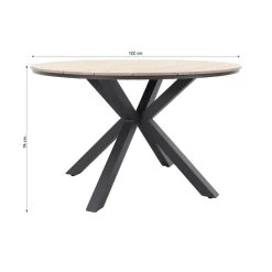 Garden Impressions Edison Tuintafel - 122 Cm. Rond -Beroemde Tuinmeubel Winkel 1000053585 0102