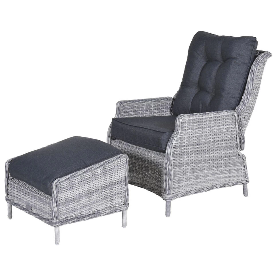 Garden Impressions Santa Rosa Tuinstoel + Voetenbank - L. Grijs 4 Garden Impressions Santa Rosa Tuinstoel + Voetenbank - L. Grijs - Afbeelding 2