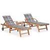 VidaXL Ligbedden 2 St Met Tafel En Kussens Massief Teakhout 1 VidaXL Ligbedden 2 St Met Tafel En Kussens Massief Teakhout -Beroemde Tuinmeubel Winkel 1000056377
