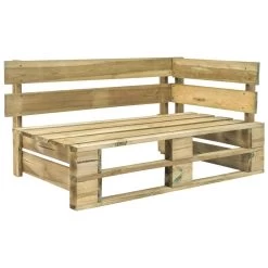 VidaXL Tuinhoekbank Pallet Groen Geïmpregneerd Grenenhout -Beroemde Tuinmeubel Winkel 1000056408 0101