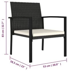 VidaXL Tuinstoelen 2 St Poly Rattan Zwart 9 VidaXL Tuinstoelen 2 St Poly Rattan Zwart -Beroemde Tuinmeubel Winkel 1000056530 0104