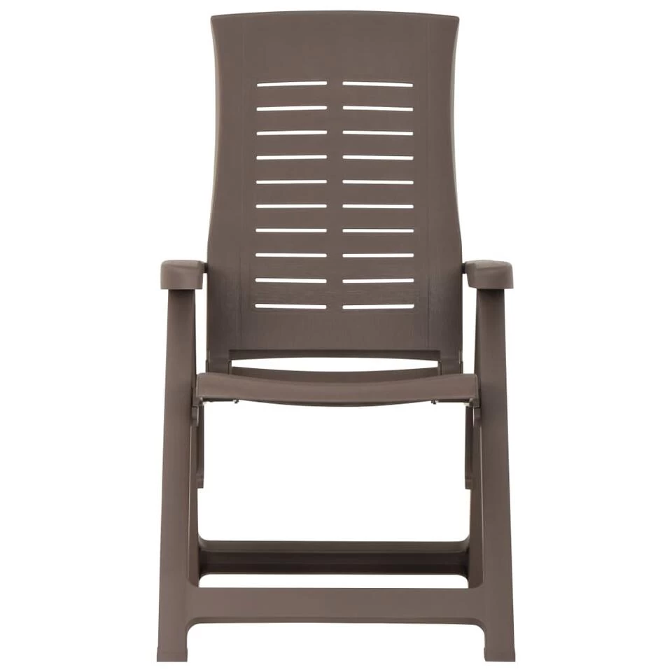 VidaXL Tuinstoelen 2 St Verstelbaar Kunststof Mokka 5 VidaXL Tuinstoelen 2 St Verstelbaar Kunststof Mokka - Afbeelding 3