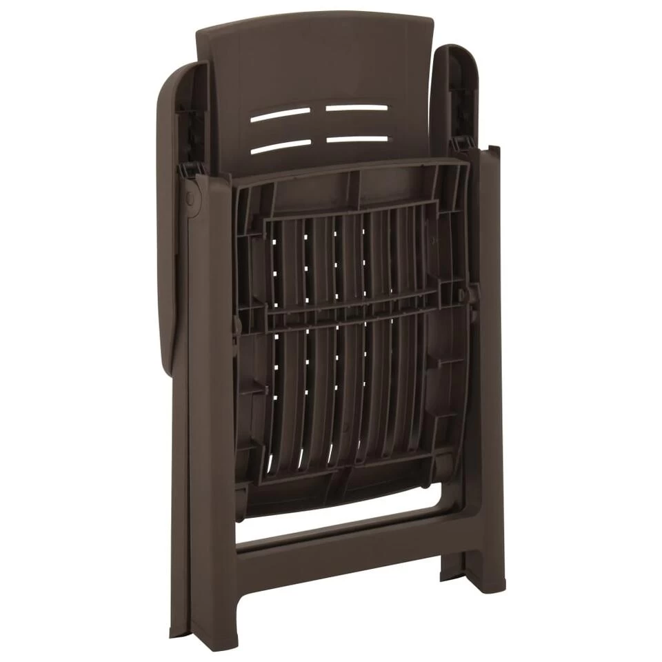 VidaXL Tuinstoelen 2 St Verstelbaar Kunststof Mokka 6 VidaXL Tuinstoelen 2 St Verstelbaar Kunststof Mokka - Afbeelding 4