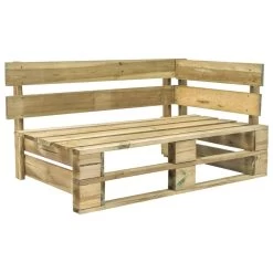 VidaXL Tuinbank Met Grijze Kussens Pallet Grenenhout -Beroemde Tuinmeubel Winkel 1000060776 0102