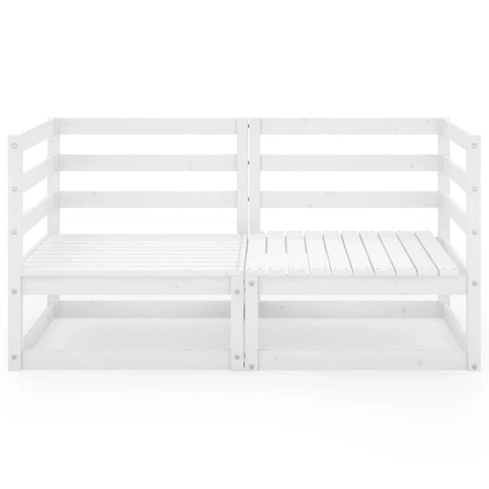 VidaXL Tuinbank 2-zits Massief Grenenhout Wit 5 VidaXL Tuinbank 2-zits Massief Grenenhout Wit - Afbeelding 3