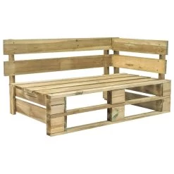 VidaXL Tuinbank Met Rode Kussens Pallet Grenenhout -Beroemde Tuinmeubel Winkel 1000060800 0102