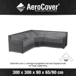 Aerocover Loungesethoes 300x300x90x65 Cm - L-vorm Trapeze -Beroemde Tuinmeubel Winkel 1000073217 0101
