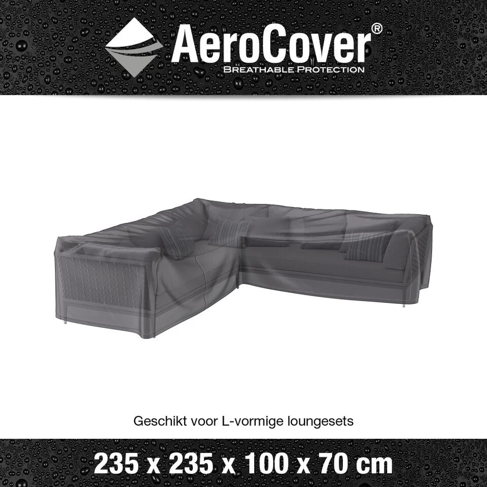 Aerocover Loungesethoes L-vorm 235x235 Cm 4 Aerocover Loungesethoes L-vorm 235x235 Cm - Afbeelding 2