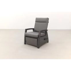 VDG Verstelbare Loungestoel Met Voetensteun - Darwin - Antraciet -Beroemde Tuinmeubel Winkel 1000074421 0102