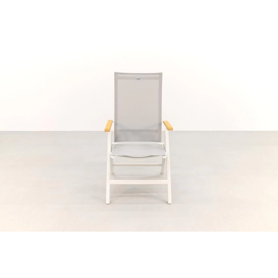 Hartman Napoli Verstelbare Tuinstoel - Teak Armleuning - Wit 5 Hartman Napoli Verstelbare Tuinstoel - Teak Armleuning - Wit - Afbeelding 3