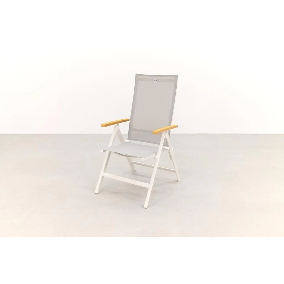 Hartman Napoli Verstelbare Tuinstoel - Teak Armleuning - Wit 6 Hartman Napoli Verstelbare Tuinstoel - Teak Armleuning - Wit - Afbeelding 4